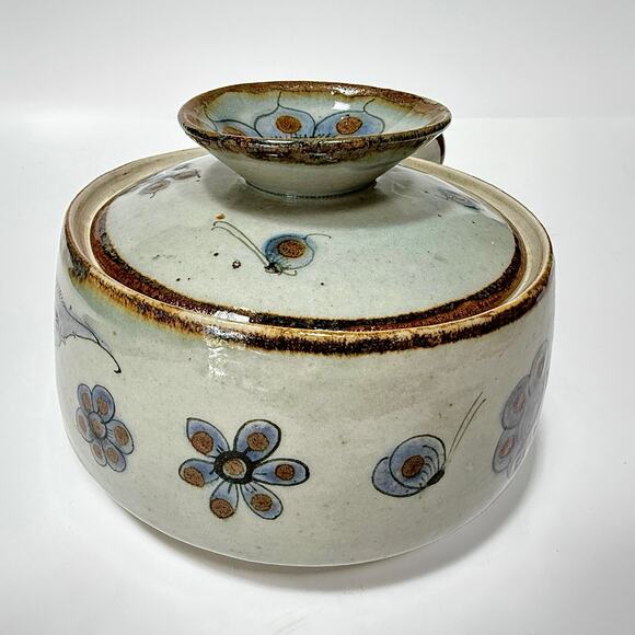 Vintage Ken Edwards Covered Pot w Handle – Tonala Folk Art Stoneware – 1970s era - Picture 10 of 11